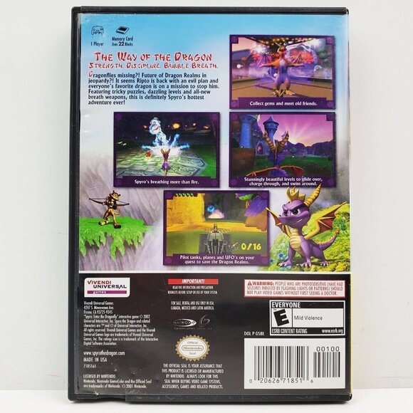 Spyro Enter Dragonfly Nintendo GameCube Video Game CIB Player's Choice Tested - Picture 2 of 10